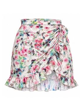 Blumarine Vintage Y2K Floral Ruffle Wrap Mini Skirt IT 42 US 6
